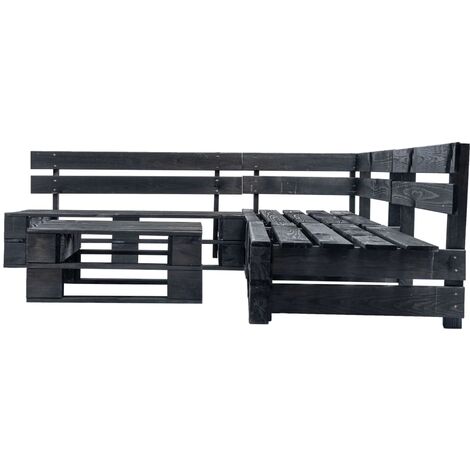 Canap S De Jardin Palette Pcs Noir Bois