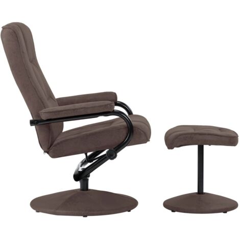 Fauteuil Tv Avec Repose Pied Marron Similicuir Daim