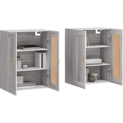 Armoires murales 2 pcs sonoma gris bois d ingénierie