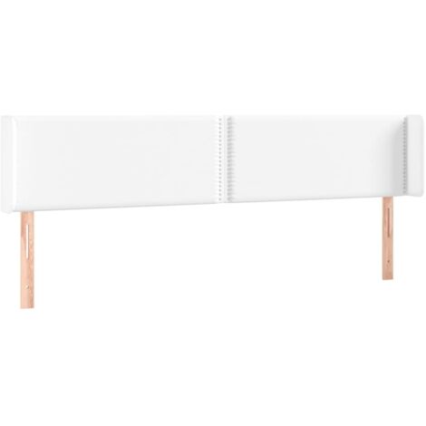 Tête de lit avec oreilles Blanc 203x16x78 88 cm Similicuir