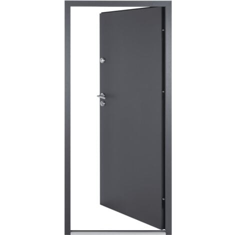 Porte d entrée anthracite 100x200 cm aluminium