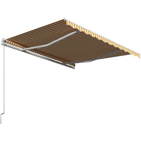 Auvent Manuel R Tractable X Cm Jaune Et Blanc