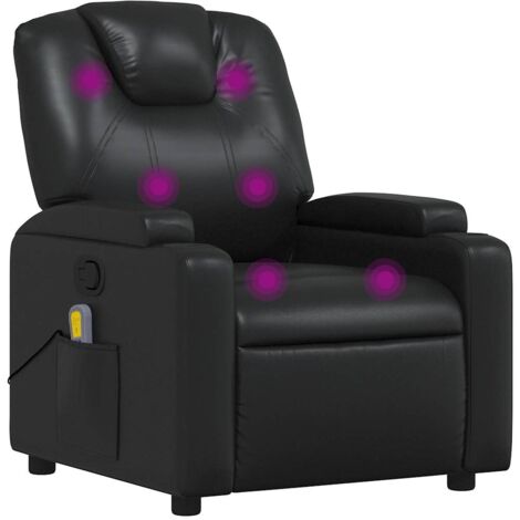 Fauteuil De Massage Inclinable Noir Similicuir