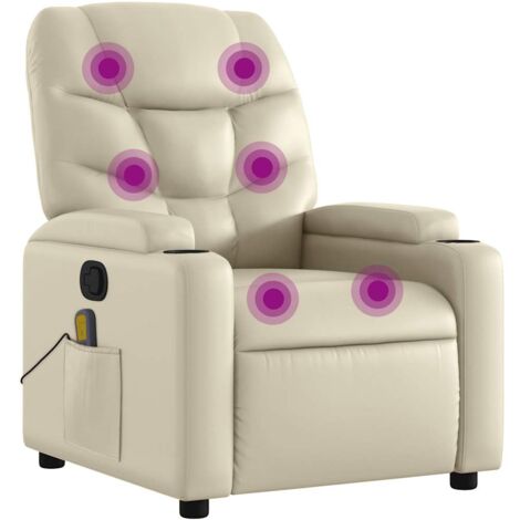 Fauteuil Inclinable De Massage Cr Me Similicuir