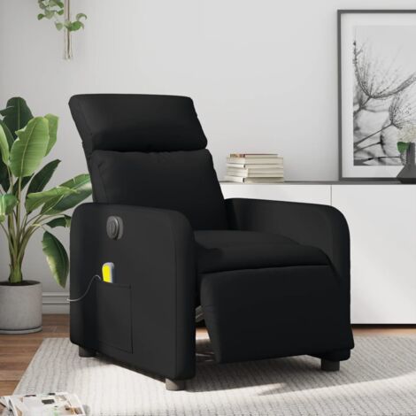 Fauteuil de massage inclinable électrique noir similicuir