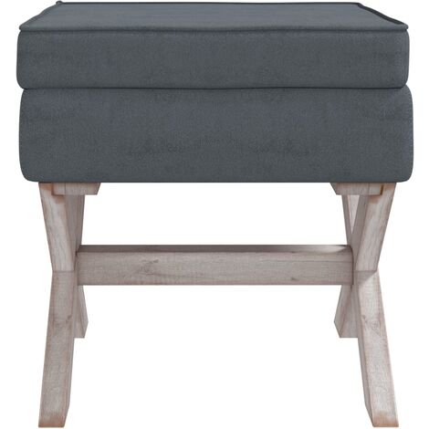 Tabouret De Rangement X X Cm Velours Gris Fonc