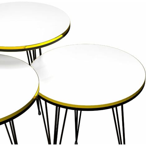 Set De Tables D Appoint Rondes Gigognes Blanc Noir