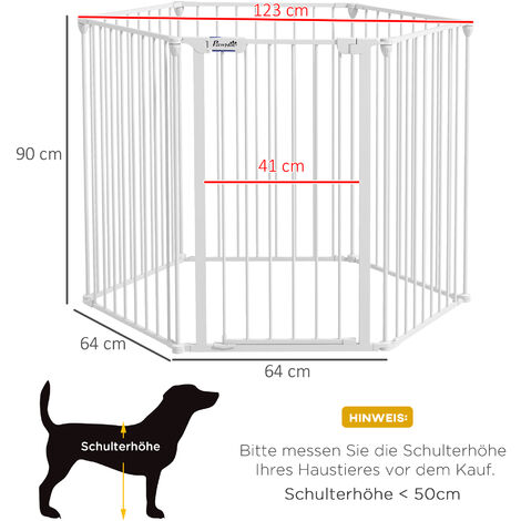 Pawhut Welpenauslauf Klappbar Cm Hoch Absperrgitter Hunde