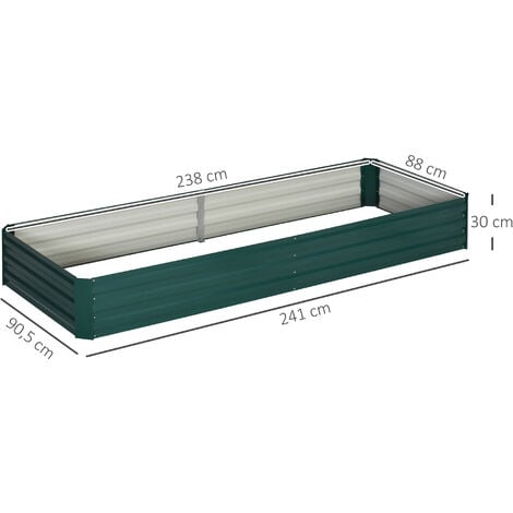 Outsunny Hochbeet Aus Stahl 241 X 90 5 X 30 Cm Pflanzkasten