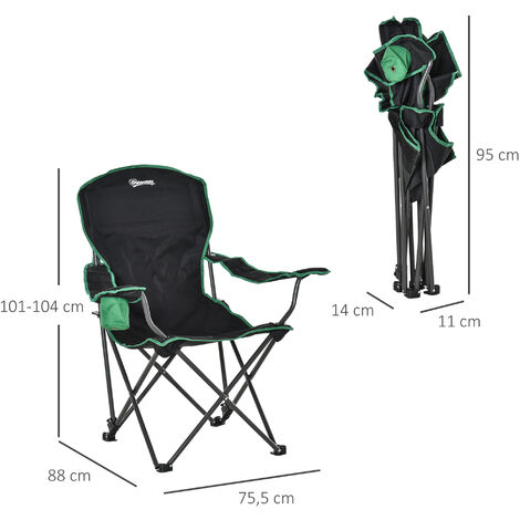 Outsunny Campingstuhl Klappstuhl Anglerstuhl Höhenverstellbar mit