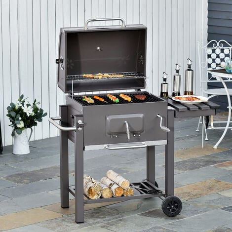 Outsunny Grillwagen Holzkohlegrill Grill Bbq Standgrill Holzkohle