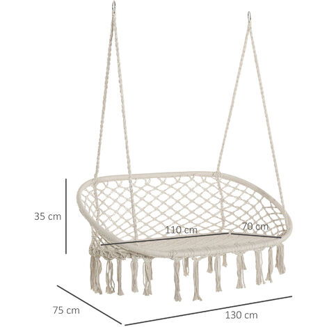 Outsunny H Ngesessel H Ngestuhl Sitzer Boho Stil Garten Wohnzimmer