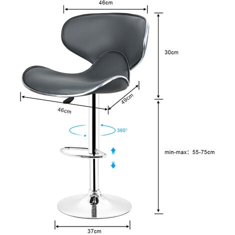 Hofuton Lot De Tabouret De Bar En Pu Et Tabouret De Maquillage Avec