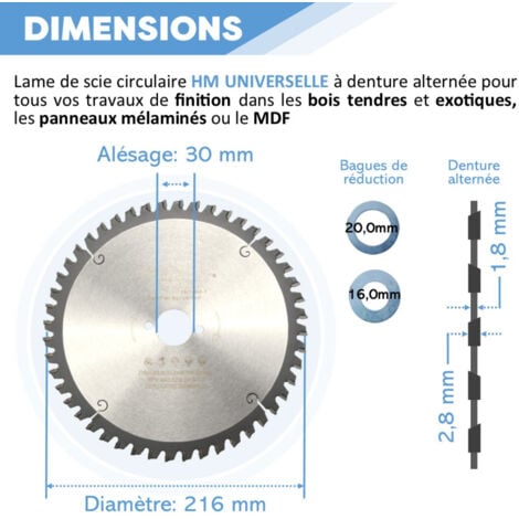 Lame De Scie Circulaire Hm Universelle D X Al X P Mm