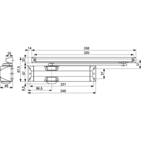 Ferme porte TS 90 BC Force 3 4 bras à glissière Dormakaba Blanc