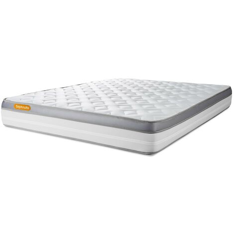 Ensemble Matelas Sommier Memo Zen 140 X 190 Cm Couleur Gris Avec 2