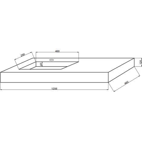 Lavabo Decentrato Vasca A Sinistra 120Cm In Hpl Legno Rovere Miele