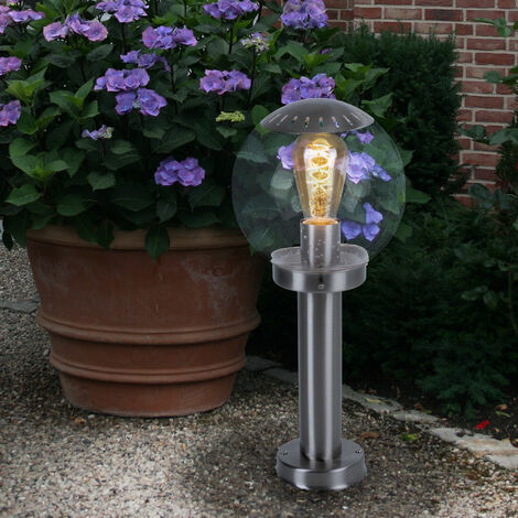 Garten Steh Lampe Silber Glas Kugel Au En Beleuchtung Hof Weg Sockel