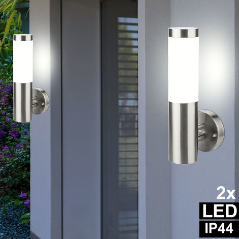 Er Set Led Au En Wand Leuchten Edelstahl Fassaden Strahler Garten