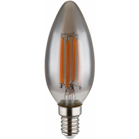 Leuchtmittel rauchfarben LED Glühbirne Glas Lampe Kerzenform modern 1x