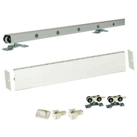 Kit De Riel Para Puerta Corredera De Madera Cm Blanco