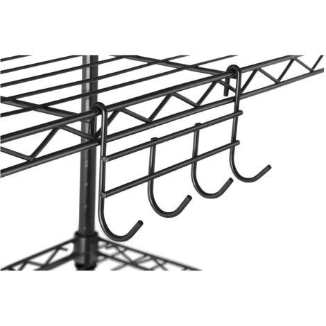 Scaffale In Filo Metallico Scaffalatura Metallo Ripiani 55x45x150 Cm