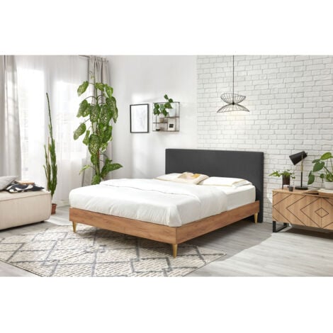 Lit BOBOCHIC Lit 140x190 Cm NOA Avec Lattes Massives Pieds En Bois