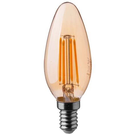 Lot De 10 Ampoules LED E14 Ambre Bougie IP20 4W 350 Lumens