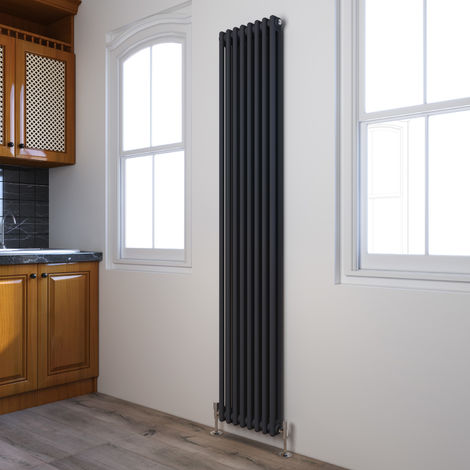 Elegant Traditional Radiator Anthracite Double Vertical Cast Iron Grey