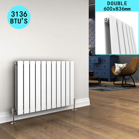 Elegant X Mm White Horizontal Radiator Double Column Flat Panel