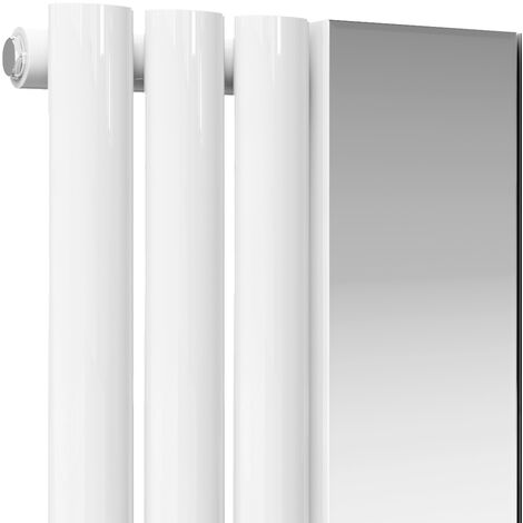 ELEGANT Vertical Column Designer Radiator White Oval Single Panel Rad