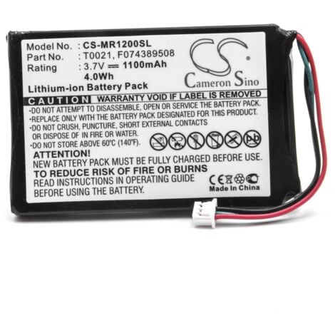 Vhbw Li Ion Batteria 1100mAh 3 7V Compatibile Con Navigatore GPS