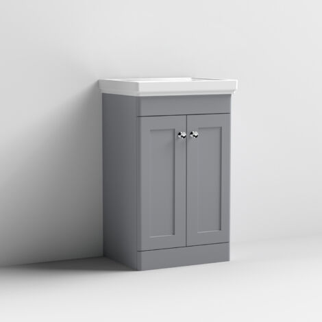 Nuie Classique Floor Standing 2 Door Vanity Unit With Basin 500mm Wide