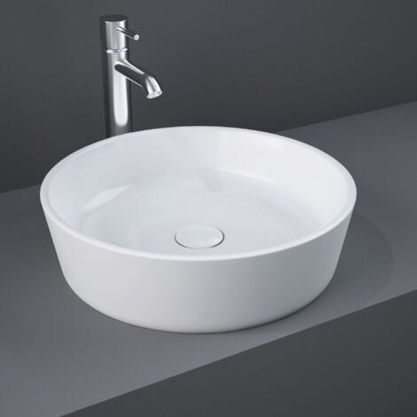 RAK Feeling Round Countertop Wash Basin 420mm Wide Alpine White