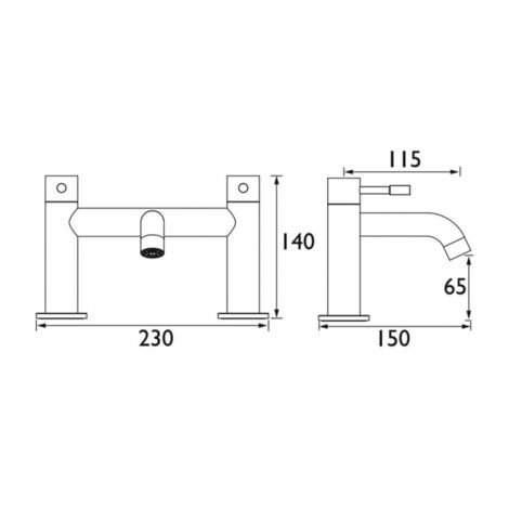 Bristan Mila Bath Filler Tap Pillar Mounted Chrome