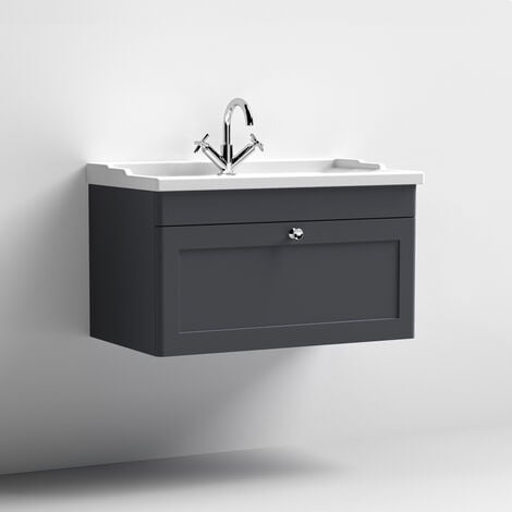 Nuie Classique Wall Hung Drawer Vanity Unit With Traditional Basin