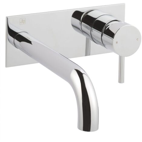 JTP Florence Wall Mounted Basin Mixer Tap With Back Plate 240mm Length