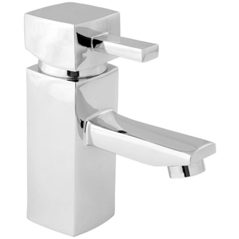 Deva Rubic Mono Basin Mixer Tap With Press Top Waste Chrome