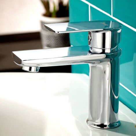 Deva Zonos Mono Basin Mixer Tap With Press Top Waste Chrome