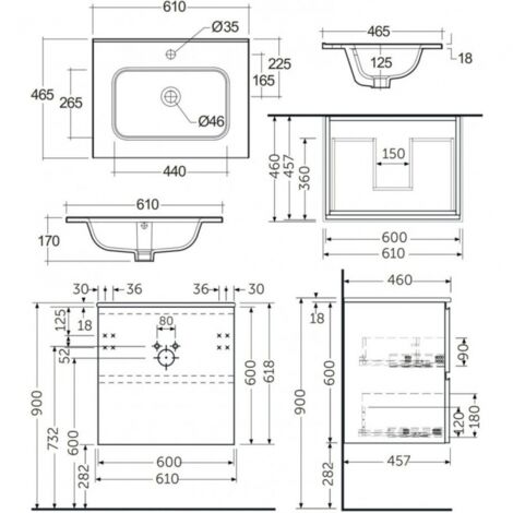 Rak Joy Wall Hung Vanity Unit With Basin Mm Wide Scandinavian Oak