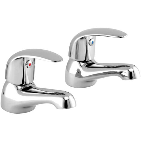 JTP Topmix Modern Basin Taps Pair Chrome