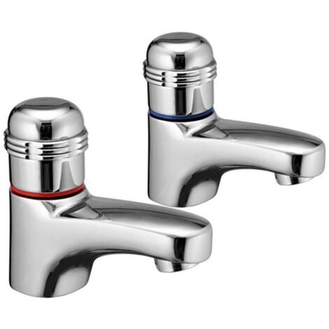 JTP Vega Pillar Mounted Bath Taps Pair Chrome