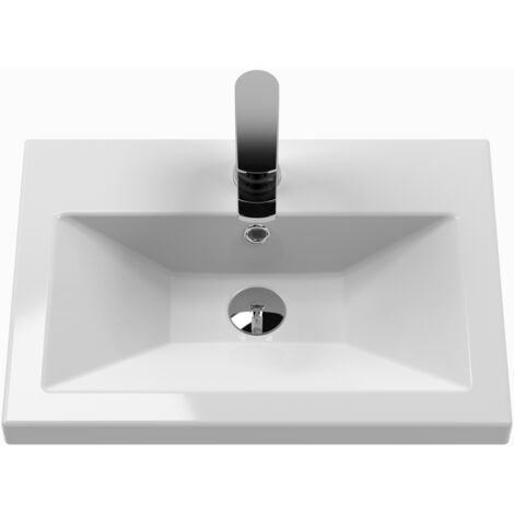 Nuie Arno Compact Floor Standing 2 Door Vanity Unit With Ceramic Basin