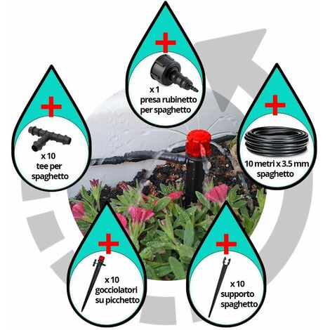 Kit Irrigazione A Goccia Da Rubinetto Con Punti Di Innaffio Da
