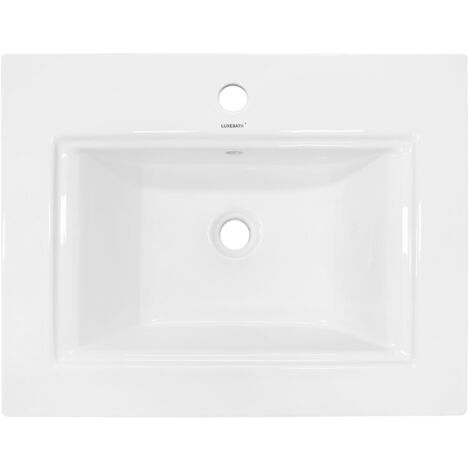 Ecd Germany Lavabo En C Ramique X X Mm Blanc Angulaire Avec