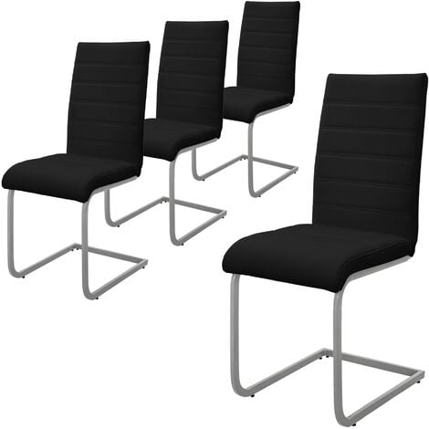 Ml Design Lot De Chaises De Salle Manger Noir En Simili Design