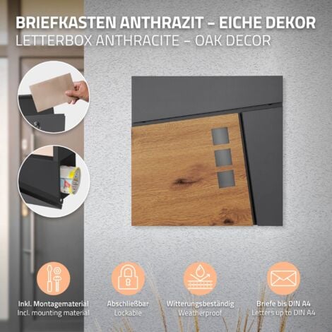 Ecd Germany Bo Te Aux Lettres Sur Pied Anthracite Aspect Bois X