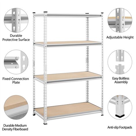 Yaheetech Tiers Storage Shelf Metal Shelving Unit Steel Frame