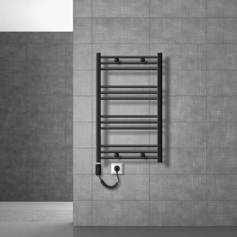 LuxeBath Radiatore Elettrico Sahara 600 X 800 Mm Calorifero Nero Opaco