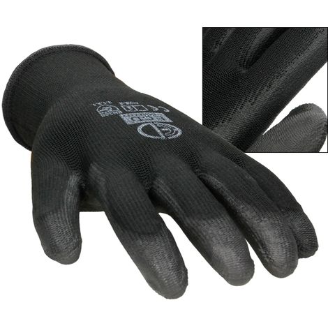 ECD Germany 36x Par Guantes De Trabajo Con Revestimiento De PU Talla 10